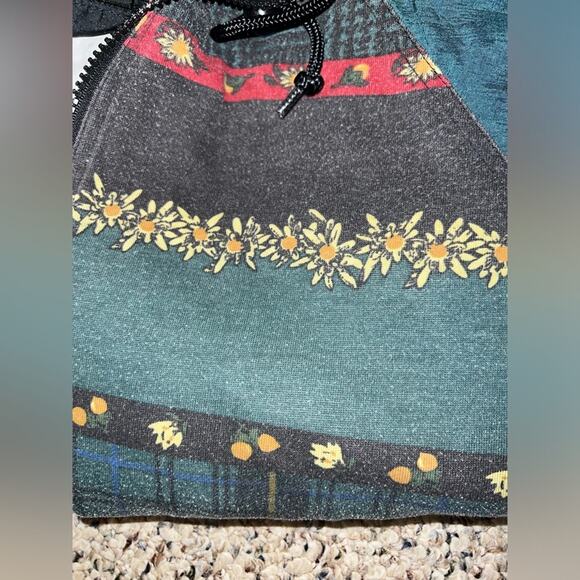 Vintage 90s Kaotic‎ Green Flower Print Windbreaker Unisex Size Large - Picture 6 of 6